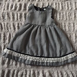 Vintage Children’s Place Houndstooth Dress Girls 18 Months Lace Trim Y2K